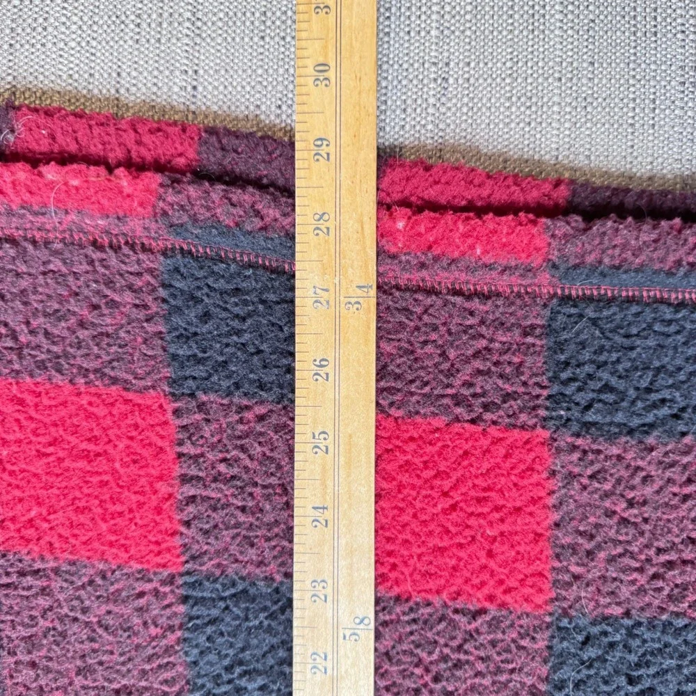 Wrangler Authentics Mens Red Black Buffalo Plaid Fleece Quarter Zip Pullover 2XL